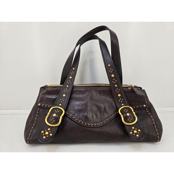 Michael Kors Chocolate Brown Leather Purse with Stud Details - Picture 1 of 12